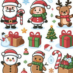 cute cristmas vector on white background