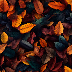 Autumn leaves background. Seamless texture