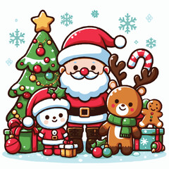 cute cristmas vector on white background