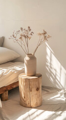 Stylish Round Wooden Table White Background: Premium Quality