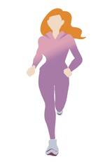 This is a woman running in training wear. And this is a woman in a hurry.