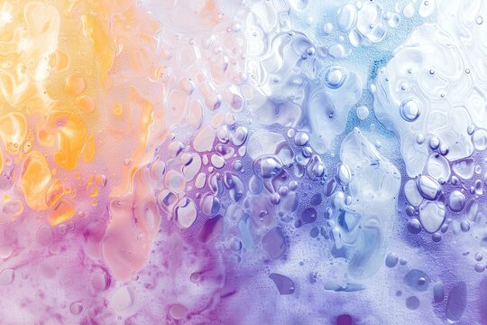 Colorful abstract background with drops of oil on a water surface.
