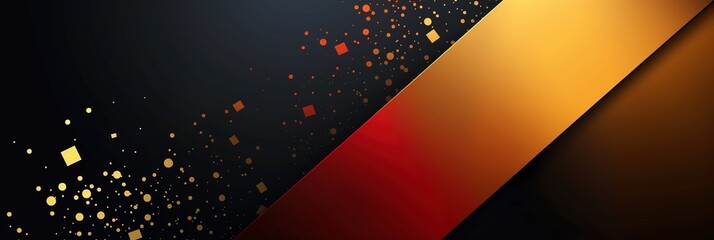a striking red, yellow, and black background gradient featuring intricate waves and squares. This eye-catching design imbues your digital platform with energy and sophistication web banner