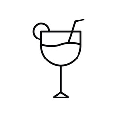 Cocktail icon design with white background stock illustration