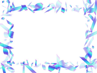 Colorful party confetti scatter vector background. Blue  hologram particles christmas vector. Cracker poppers flying confetti. Prize event decoration illustration. Popper entertainment
