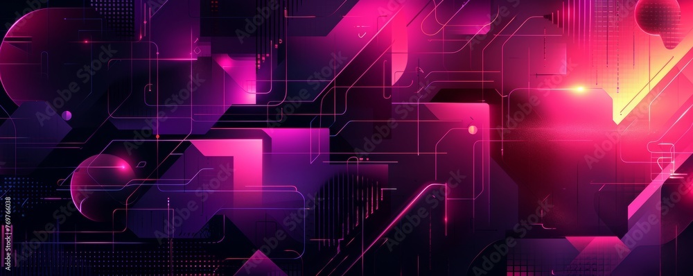 Poster abstract neon circuitry background