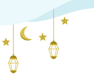 Ramadhan Kareem Lantern Background Illustration

