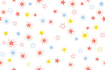 Stars childish vector seamless pattern graphic design. New Year gift wrapping pattern.