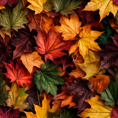 Autumn leaves background. Seamless texture