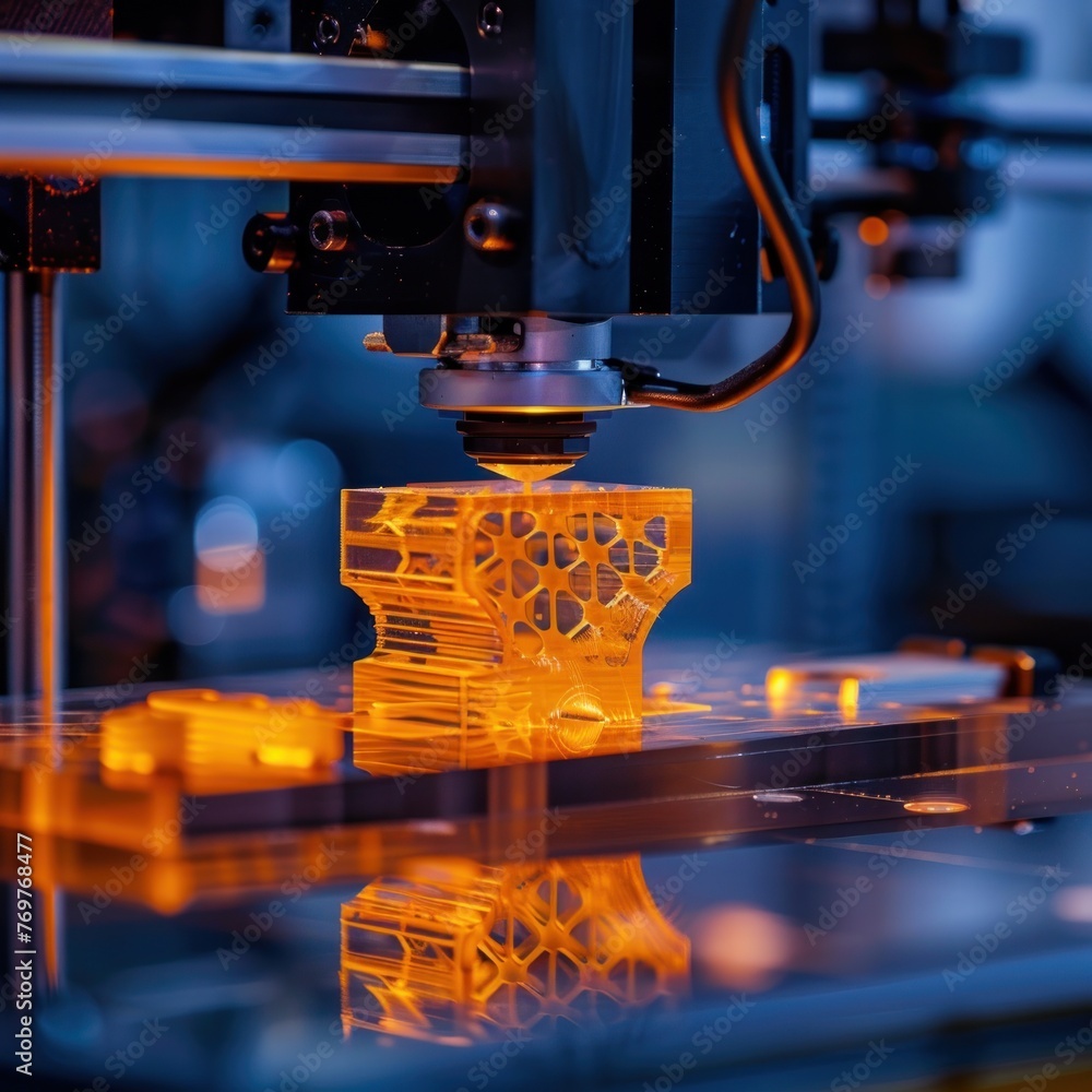 Poster 3d printing technology creating a prototype
