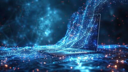 Digital Sales Funnel on Laptop.