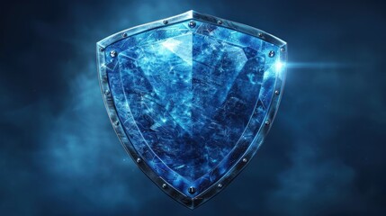 Shield Low poly blue.