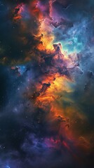 Fototapeta na wymiar Colorful nebula in outer space