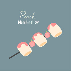 Flat Design Illustration Marshmallow at Peach Taste 