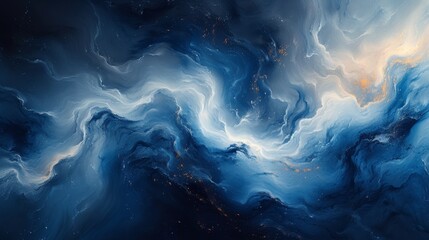 Abstract cosmic nebula with swirling clouds - obrazy, fototapety, plakaty