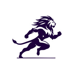 Running lion logo. vector Lion logo illustration