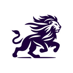 Running lion logo. vector Lion logo illustration