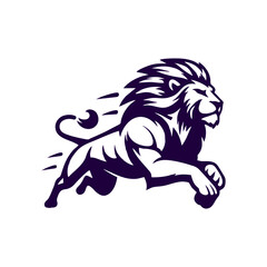 Running lion logo. vector Lion logo illustration