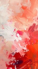 Abstract red and pink brush strokes painting