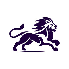 Running lion logo. vector Lion logo illustration
