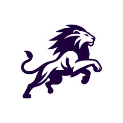 Running lion logo. vector Lion logo illustration