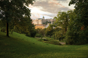 Fototapeta na wymiar Royal Palace view from the park