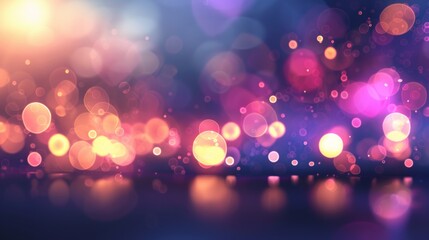 Abstract bokeh lights with purple and orange hues - obrazy, fototapety, plakaty