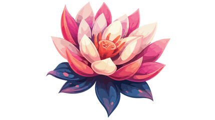 Beautiful flower symbol flat cartoon vactor illustr