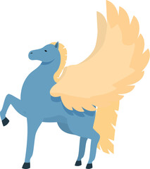 Crest pegasus icon cartoon vector. Magic unicorn. Fantasy head animal