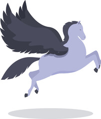 Flying pegasus icon cartoon vector. Ancient horse. Myth celestial tale