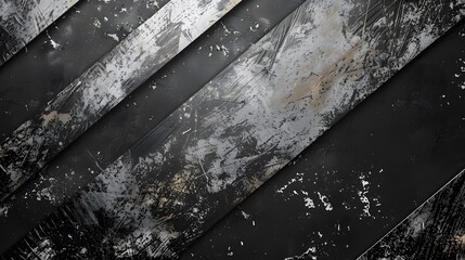 Shiny grunge diagonal lines over black wall, metal lines texture