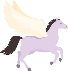 Legendary creature icon cartoon vector. Pegasus greek. Tale animal airborne