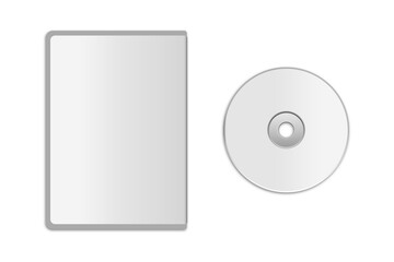 Blank CD and CD case mock up. Clipping path included for easy selection. cd dvd cover album design template mockup isolated on white background. 3d rendering.