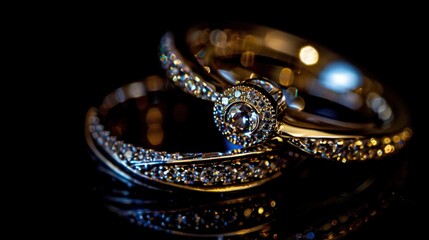 Beautiful gold wedding ring background with and stars