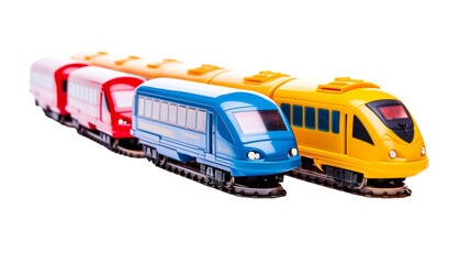 Plastic Toy Train with Detachable Cars on isolated white background