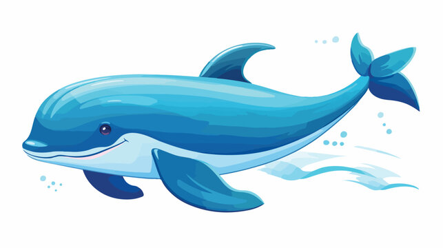Cartoon whale flat cartoon vactor illustration isol