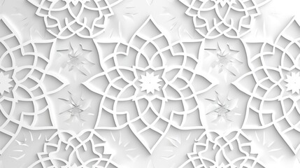 Fototapeta na wymiar Seamless pattern of Arabic ornament ,classic Islamic culture. White background