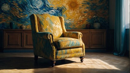 armchair in a room with a window