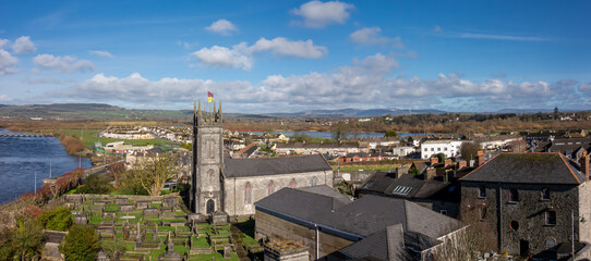 Limerick, Ireland. Limerick stone church and cemetery - 769785084