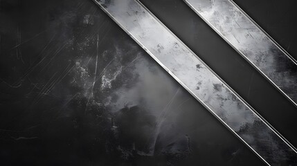 Smooth diagonal stripes displaying grunge texture over black wall, somber grungy surface