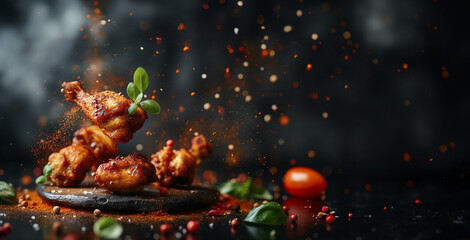 Fried Chicken Wings Ready to Satisfy Your Appetite Craving Inducing Commercial Tempting Banner