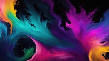 Multicolored smoke acrylic paints Liquid fluid art abstract background