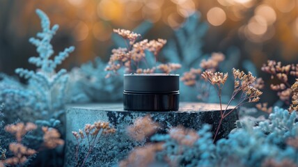 Skin recovery balm elements fusing with the restorative energy of a new dawn