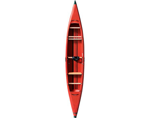 red kayak from above, isolated
