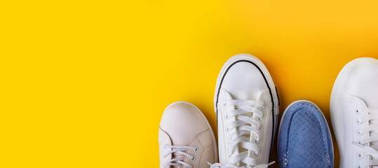 Shoes on a bright-colored background. Stylish shoes.