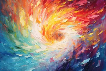 Cercles muraux Mélange de couleurs Vibrant Oil Painting a Splash of Colors