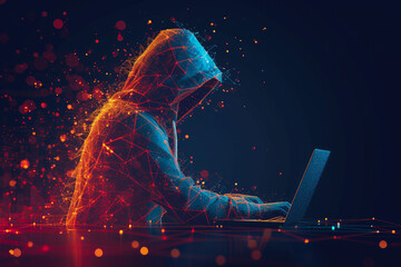 Digital Intrusion: Cyber Attack on Modern Server System - obrazy, fototapety, plakaty