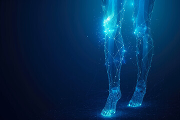 Digital Composition of Inflamed Knee Joint in Low Poly