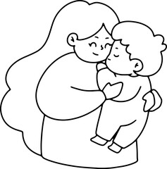 Mother's Day with flower wreath illustration, greeting card