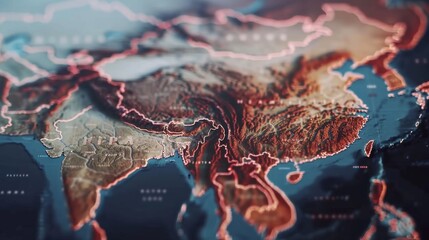 A YouTube video thumbnail featuring a map of China with its neighboring countries highlighted. On the left side, there is text that reads 'Who are China's closest allies?' - obrazy, fototapety, plakaty